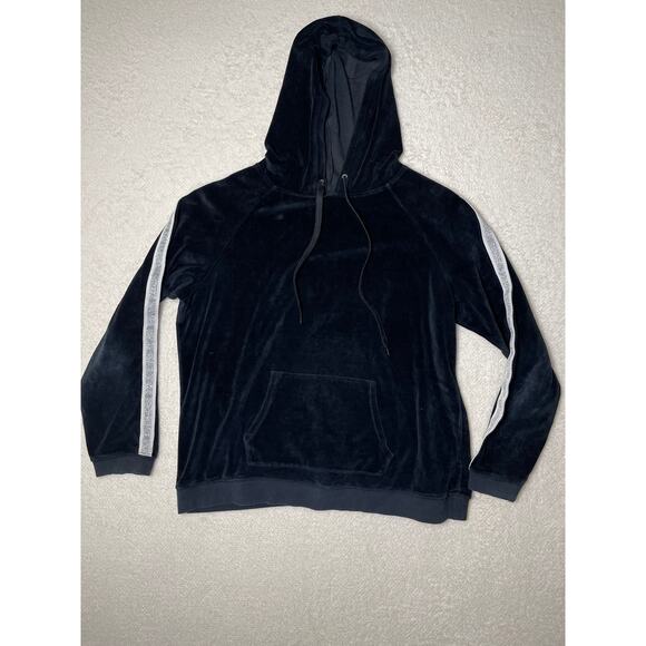 Jessica Simpson Women's Y2K Retro Kidcore Velvet Whimsygoth Hoodie Black L - Picture 1 of 10